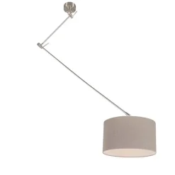 Hanglamp staal met kap 35 cm oud grijs verstelbaar - Blitz