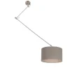 Hanglamp staal met kap 35cm taupe verstelbaar - Blitz