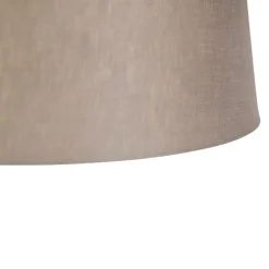Hanglamp staal met linnen kap taupe 35 cm- Blitz