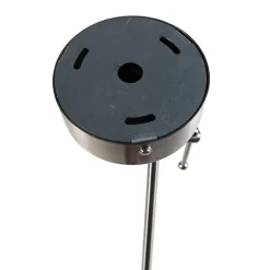 Hanglamp staal met linnen kap taupe 35 cm- Blitz