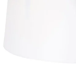 Hanglamp staal met linnen kappen wit 35 cm 2-lichts - Blitz