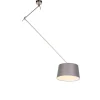 Hanglamp staal met linnen kap donkergrijs 35 cm - Blitz