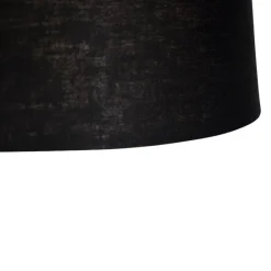 Hanglamp staal met linnen kap zwart 35 cm - Blitz