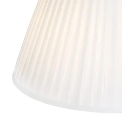 Hanglamp staal met plisse kappen crème 35 cm 2-lichts - Blitz