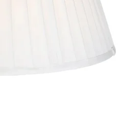 Hanglamp staal met plisse kap crème 35 cm - Blitz