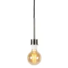 Hanglamp staal met zwarte kabel - Combi 1