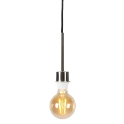 Hanglamp staal met zwarte kabel - Combi 1