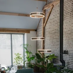 Hanglamp staal rond incl. LED 3-staps dimbaar 3-lichts - Lyani