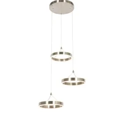 Hanglamp staal rond incl. LED 3-staps dimbaar 3-lichts - Lyani