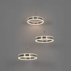 Hanglamp staal rond incl. LED 3-staps dimbaar 3-lichts - Lyani