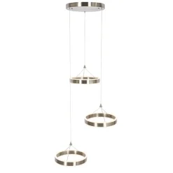 Hanglamp staal rond incl. LED 3-staps dimbaar 3-lichts - Lyani