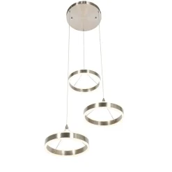 Hanglamp staal rond incl. LED 3-staps dimbaar 3-lichts - Lyani
