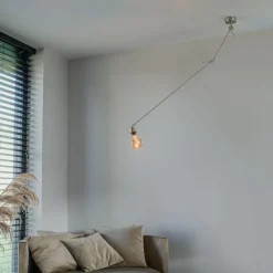 Hanglamp staal zonder kap verstelbaar - Blitz