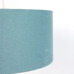 Hanglamp wit met blauwe kap 50 cm - Combi 1
