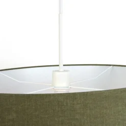 Hanglamp wit met groene kap 50 cm - Combi 1