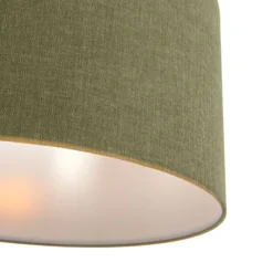 Hanglamp wit met groene kap 50 cm - Combi 1