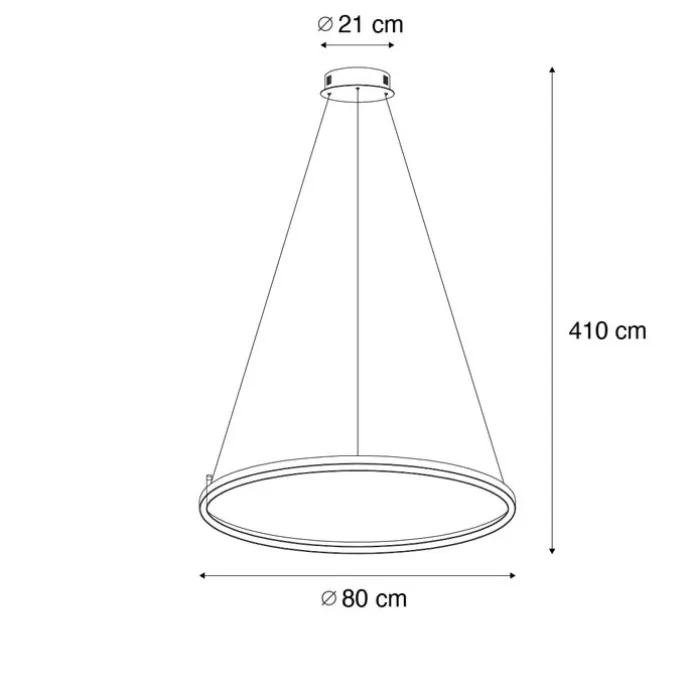 Hanglamp zwart 80 cm incl. LED 3-staps dimbaar - Girello