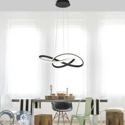 Hanglamp zwart 57 cm 3-staps dimbaar incl. LED - Viola Due