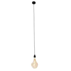 Hanglamp zwart dimbaar incl. LED goud dimbaar - Cava Luxe