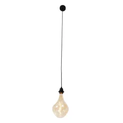 Hanglamp zwart dimbaar incl. LED goud dimbaar - Cava Luxe