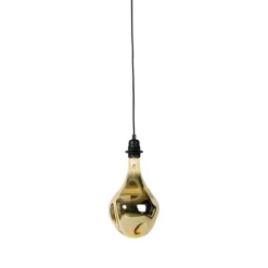 Hanglamp zwart dimbaar incl. LED spiegel goud dimbaar - Cava Luxe