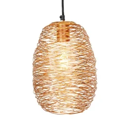 Hanglamp zwart goud en koper rond 3-lichts - Sarella