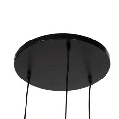 Hanglamp zwart goud en koper rond 3-lichts - Sarella