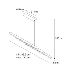 Hanglamp zwart incl. LED dimbaar in kelvin verstelbaar - Yipke