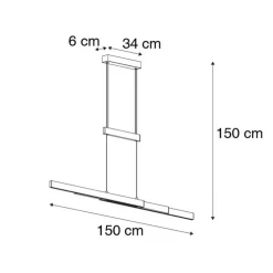 Hanglamp zwart incl. LED 3-staps dimbaar 3-lichts - Sofie