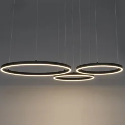 Hanglamp zwart incl. LED 3-staps dimbaar 3-lichts - Anello