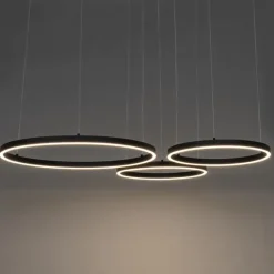 Hanglamp zwart incl. LED 3-staps dimbaar 3-lichts - Anello