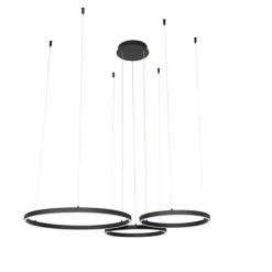 Hanglamp zwart incl. LED 3-staps dimbaar 3-lichts - Anello