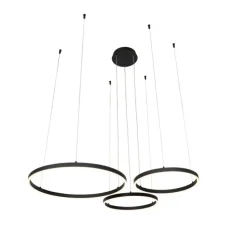 Hanglamp zwart incl. LED 3-staps dimbaar 3-lichts - Anello