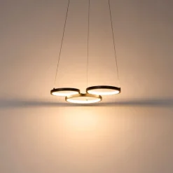 Hanglamp zwart incl. LED 3-staps dimbaar 3-lichts - Rondas