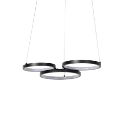 Hanglamp zwart incl. LED 3-staps dimbaar 3-lichts - Rondas