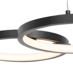 Hanglamp zwart incl. LED 3-staps dimbaar 3-lichts - Rondas