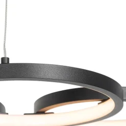 Hanglamp zwart incl. LED 3-staps dimbaar 3-lichts - Rondas