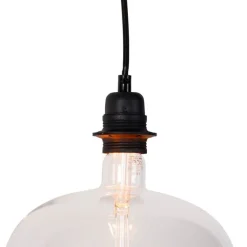 Hanglamp zwart 3-lichts incl. Kopspiegel zwart dimbaar - Cava Luxe