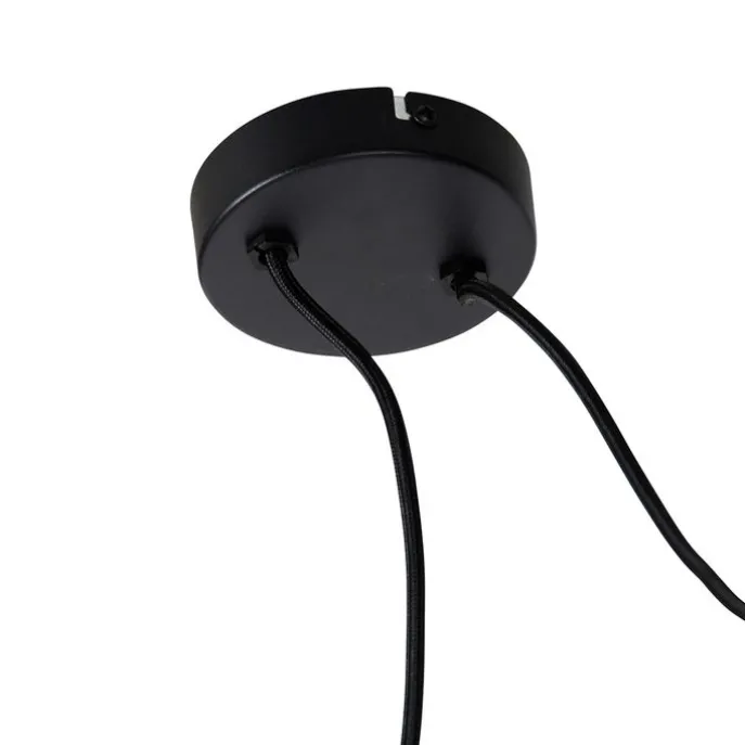 Hanglamp zwart 2-lichts incl. LED spiegel goud dimmable - Cava