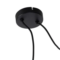 Hanglamp zwart 2-lichts incl. LED goud dimbaar - Cava Luxe