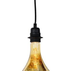 Hanglamp zwart 3-lichts incl. LED spiegel goud dimbaar - Cava Luxe
