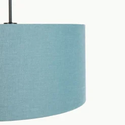 Hanglamp zwart met blauwe kap 50 cm - Combi 1