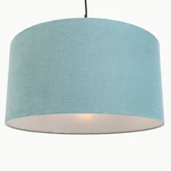 Hanglamp zwart met blauwe kap 50 cm - Combi 1