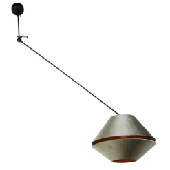 Hanglamp zwart met dubbele velours lampenkap groen met gouden binnenkant - Blitz