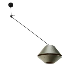 Hanglamp zwart met dubbele velours lampenkap groen met gouden binnenkant - Blitz