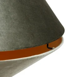 Hanglamp zwart met dubbele velours lampenkap groen met gouden binnenkant - Blitz