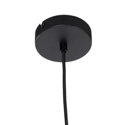 Hanglamp zwart met dubbele velours lampenkap groen met gouden binnenkant - Combi 1