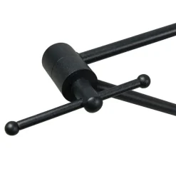 Hanglamp zwart met dubbele velours lampenkap blad dessin en beige - Blitz