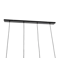 Hanglamp zwart met goud en smoke glas incl. 4 PUCC - Zuzanna