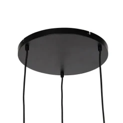 Hanglamp zwart met goud en smoke glas incl. 3 PUCC - Zuzanna